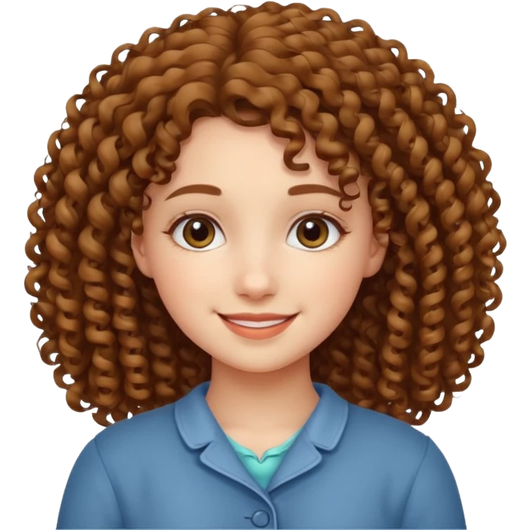 Kumral kıvırcık saçlı güzell kızz  emoji