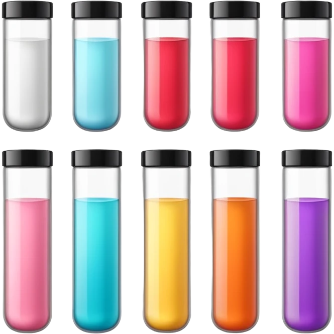 emoji of beauty tubes and jar with brand labels, minimalistic design emoji
