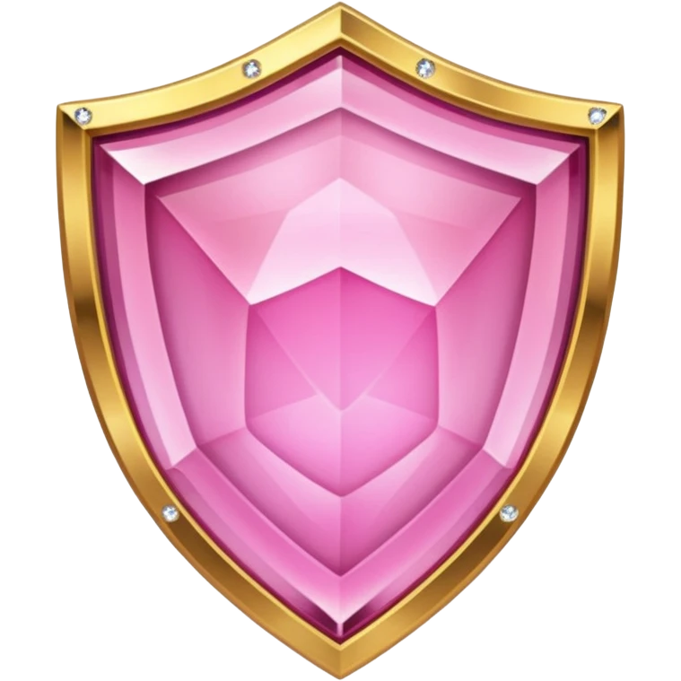 Pink crystal shield golden border emoji