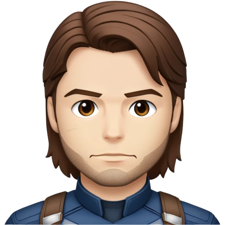 bucky barnes portrait marvel, brown hair from captain america: civil war emoji