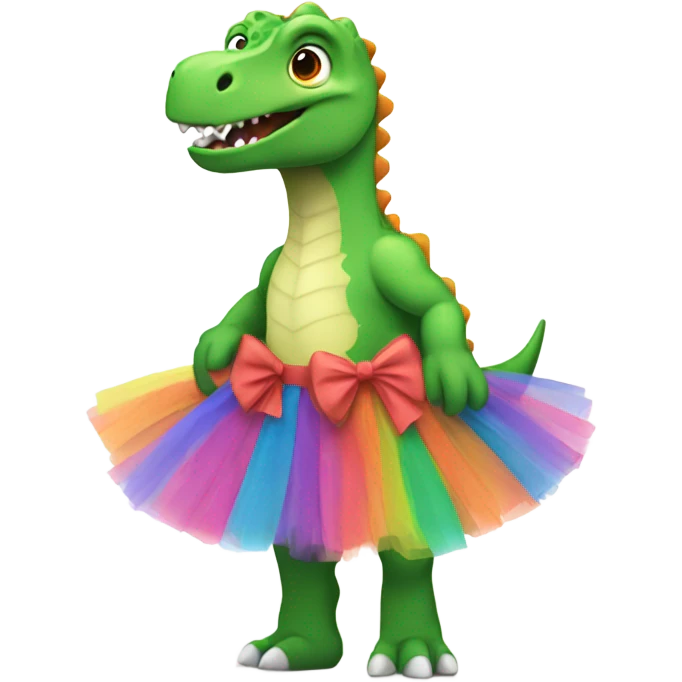 Dinosaur wearing a tutu emoji