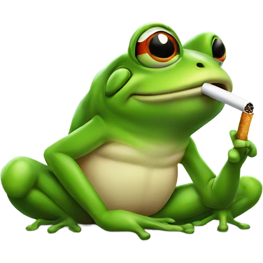 Frog with cigarette  emoji