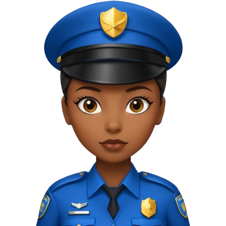 Futuristic black woman cop emoji