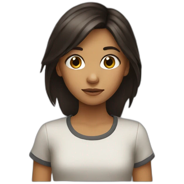 Young girl with dark curry hair emoji