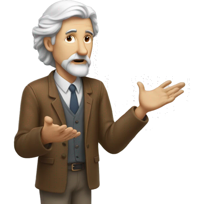 a wise white man  on  middle age offer something on his his whiteboard emoji