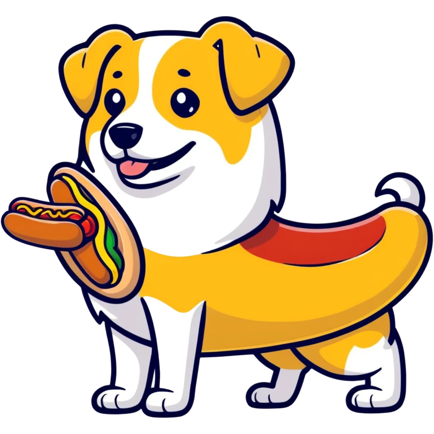 Dog in hot dog emoji