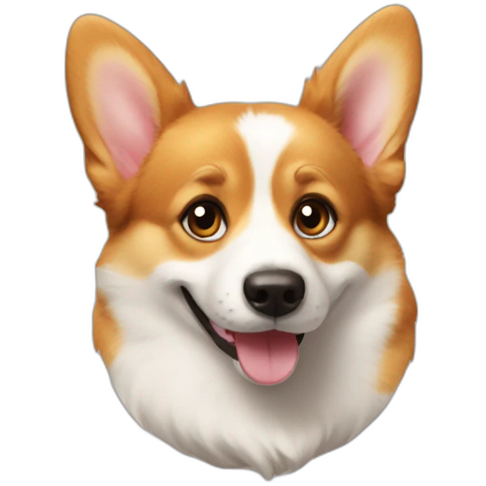 corgi is very happy with the cat emoji