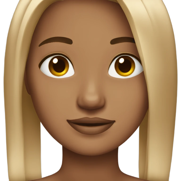 tan girl straight hair emoji