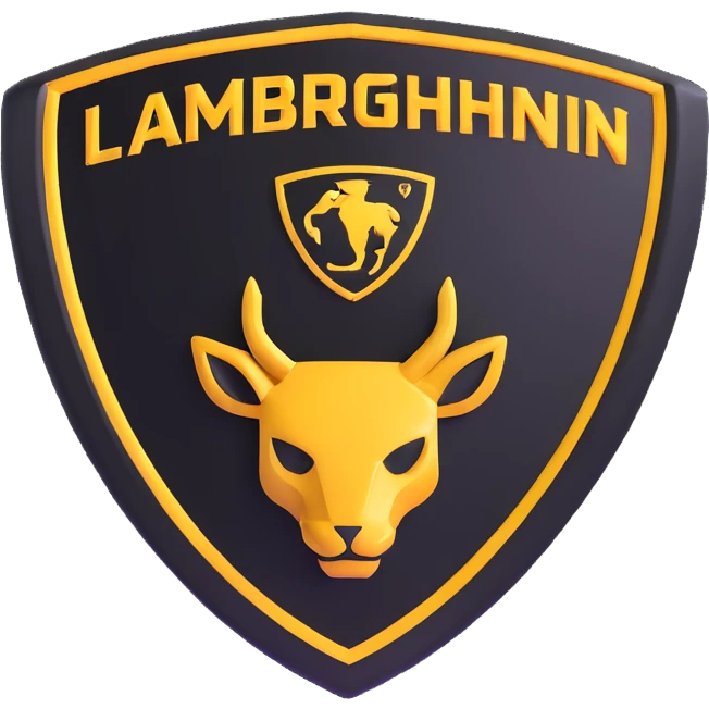 TeamMatthewRyan as a 3D emblem inspired by Lamborghini emoji