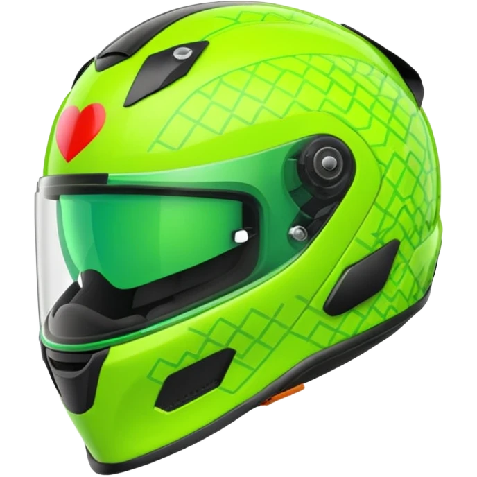 ate a Florecent green heart emoji as the same patterns as Lando Norris's helmet emoji