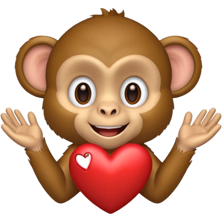 A monkey who made a heart emoji