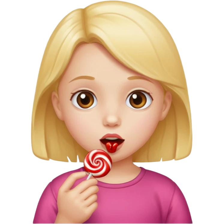 little girl eating candy emoji