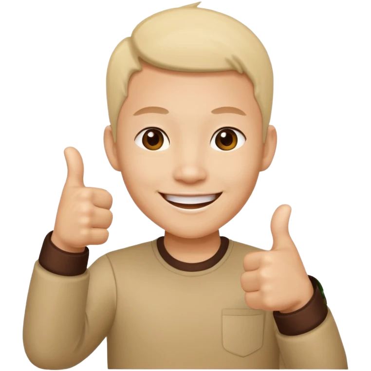 Smiley face with two thumbs up. The face is asian emoji