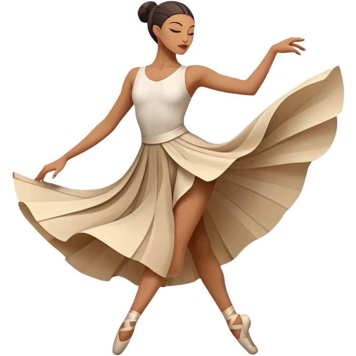 humanless Icon for Contemporary Dance: dynamic motion, comfortable attire with abstract shapes and movement lines in the background. The icon should represent the expressive and creative nature of contemporary dance. Transparent background. emoji