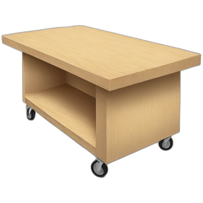 plywood portable counter on wheels emoji