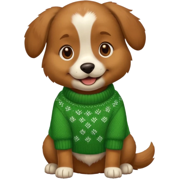 dog wear a green sweater emoji