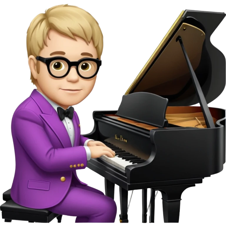 Elton John playing piano emoji