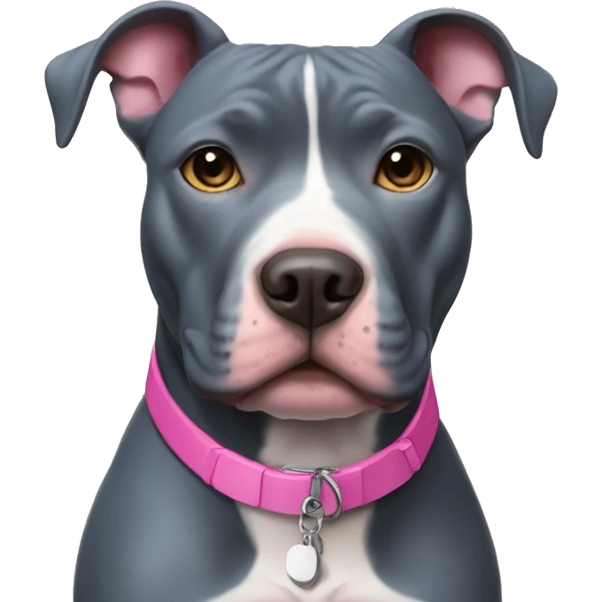 Blue pitbull with pink collar emoji