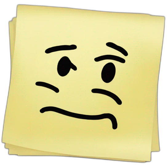 post it note with scribble emoji