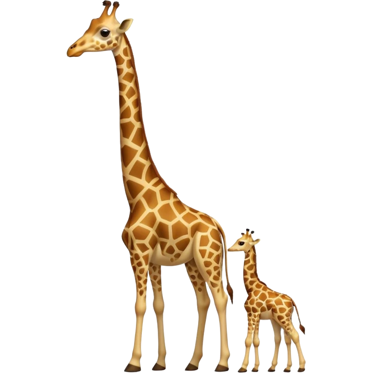 High resolution giraffe with its baby emoji