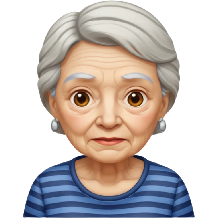 Old lady with striped t shirt emoji