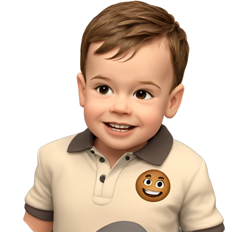 happy boy with brown hair emoji
