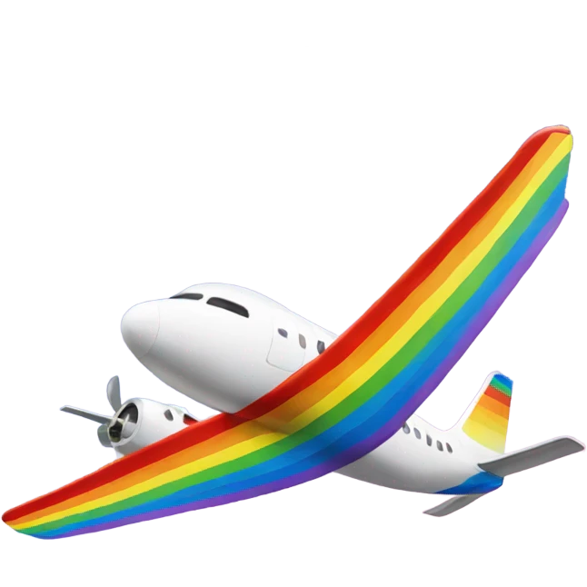 Rainbow plane  emoji