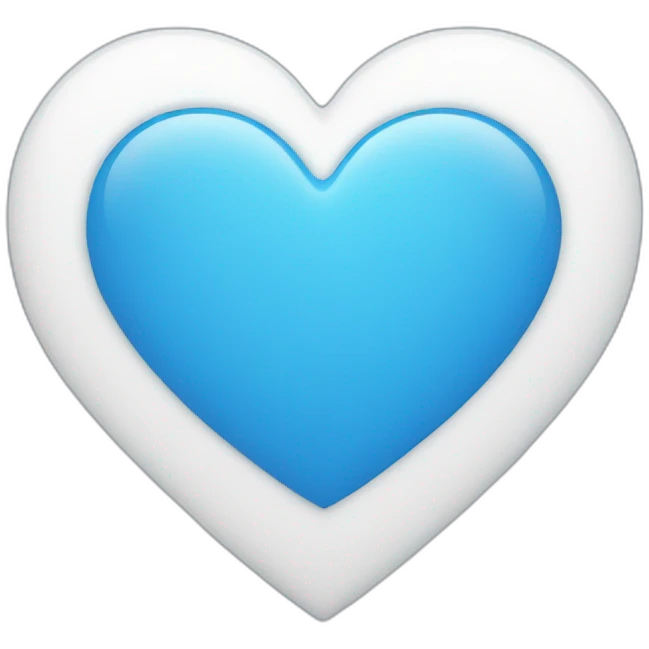 white heart in blue heart emoji