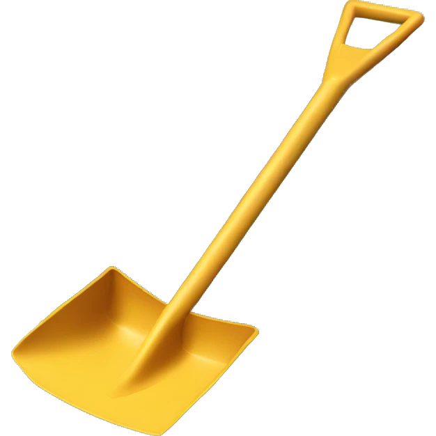 Shovel with a pond emoji