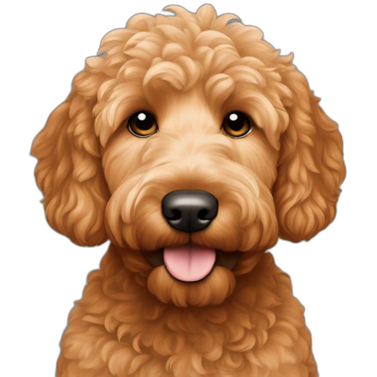 red/apricot colored F1B mini goldendoodle profile headshot emoji