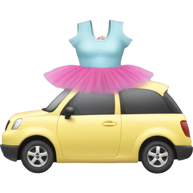 Car wearing a tutu  emoji