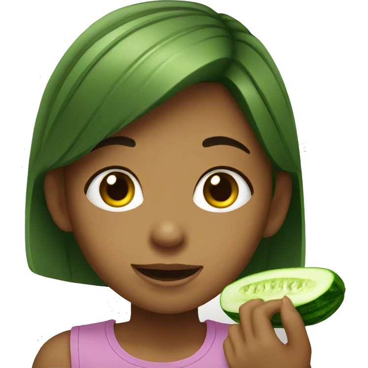 girl eating cucumber emoji