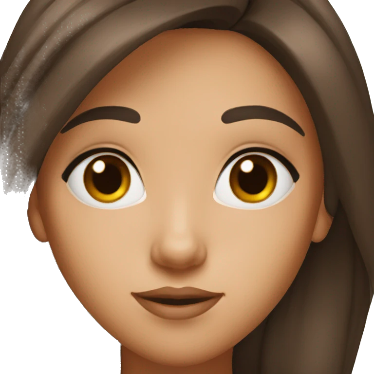brunette girl with brown eyes emoji