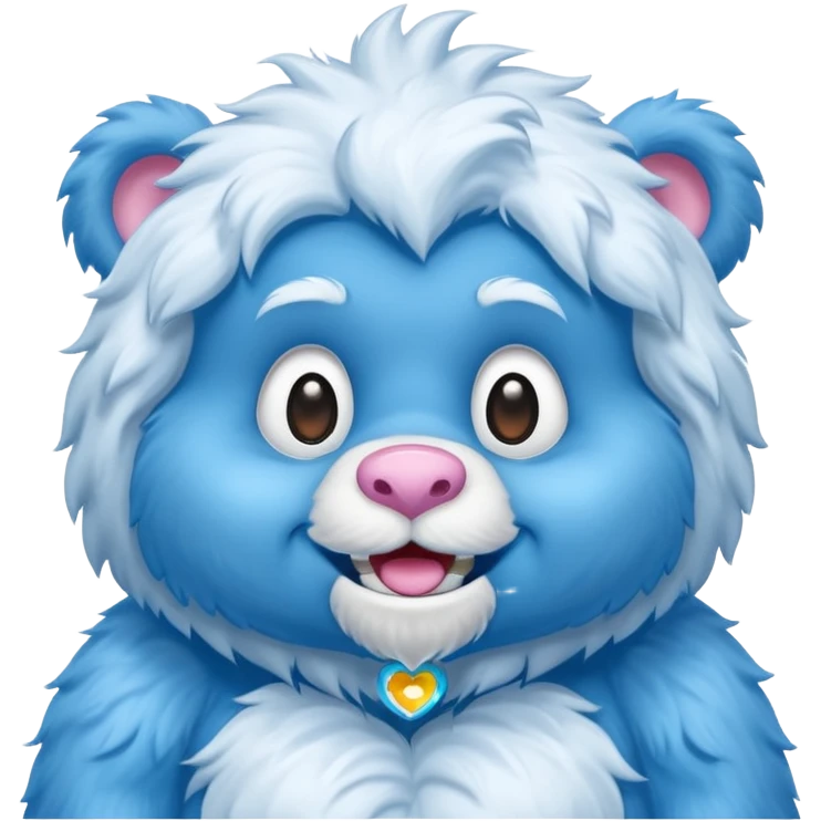 blue care bear yeti emoji
