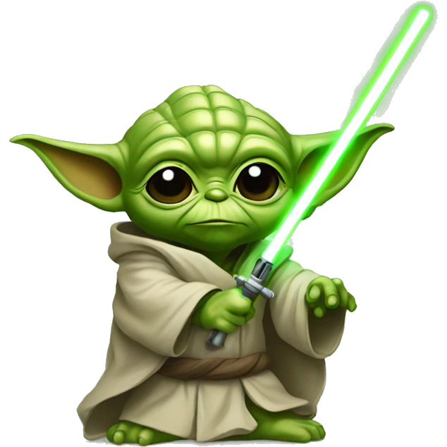 Yoda avec un sabre laser emoji