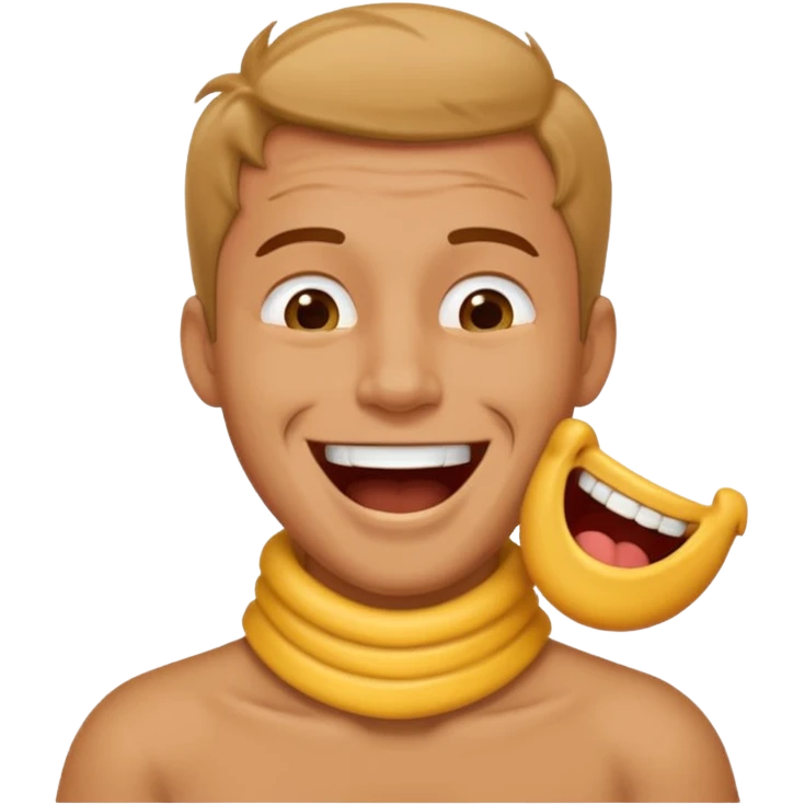 Man holding his neck while laughing  emoji