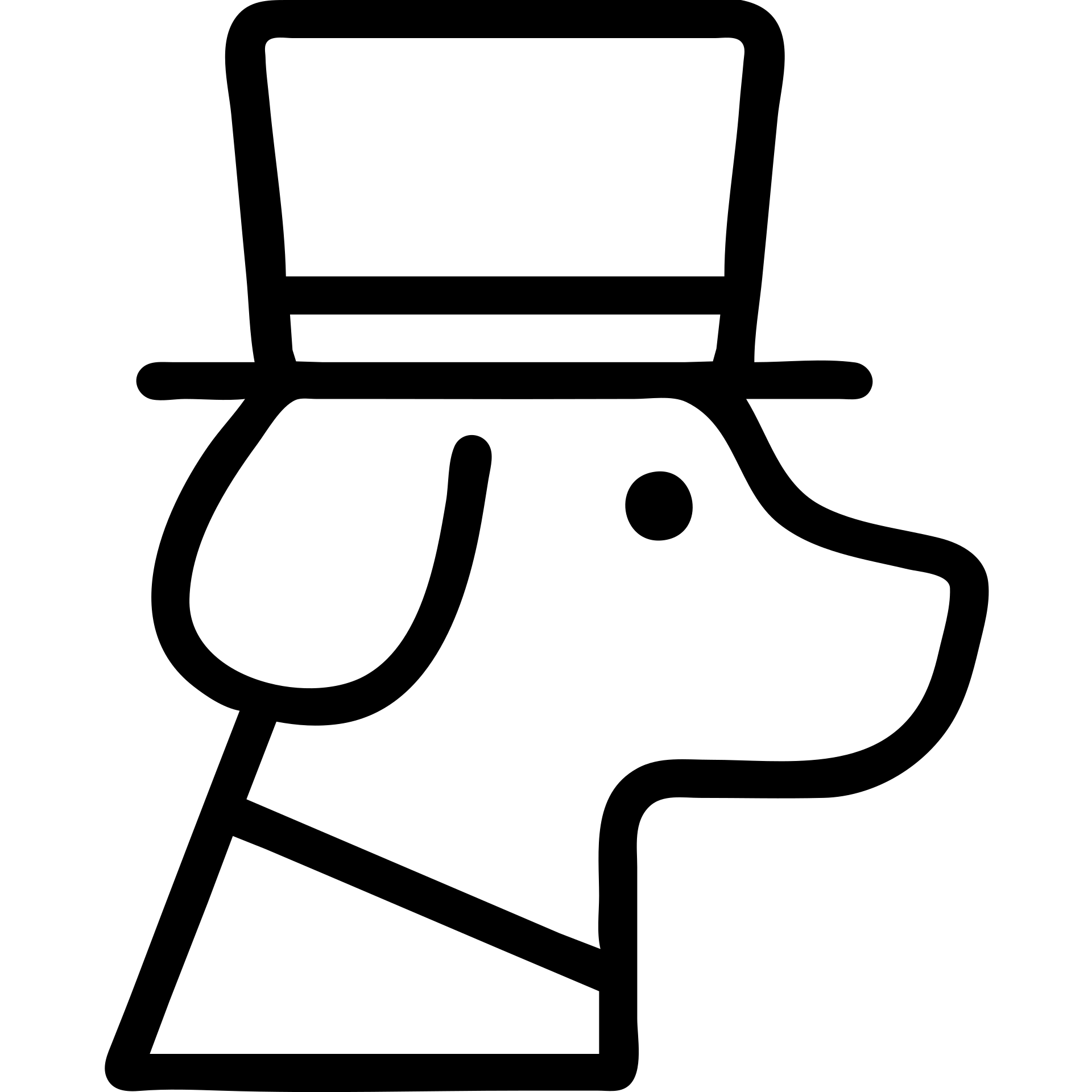 dog wearing a tophat, outlined icon style emoji