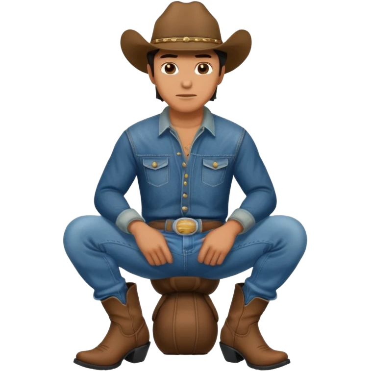 cowboy squatting with butt out emoji