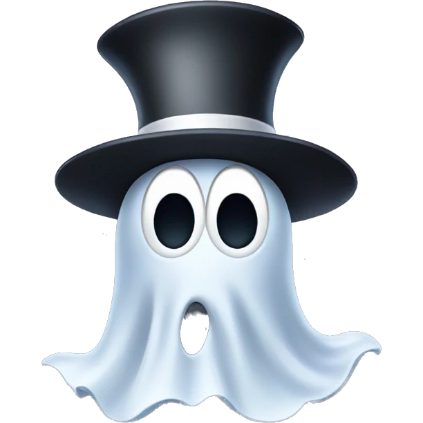 Ghost wearing a Mickey Mouse hat emoji