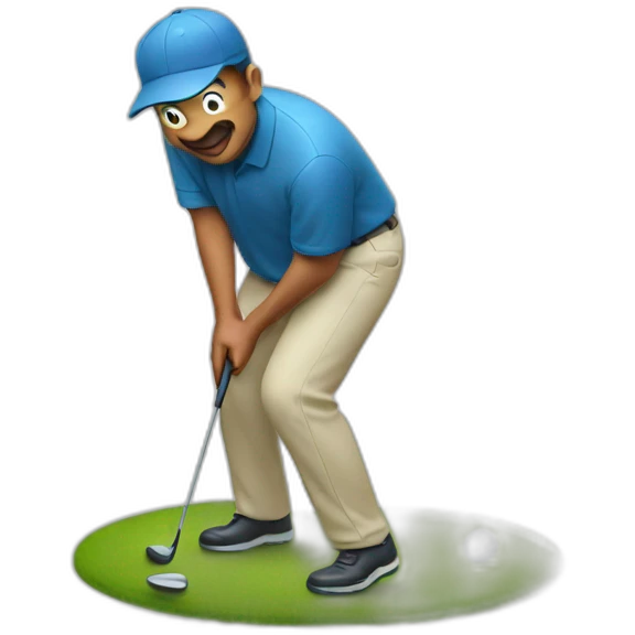goofy golfing emoji
