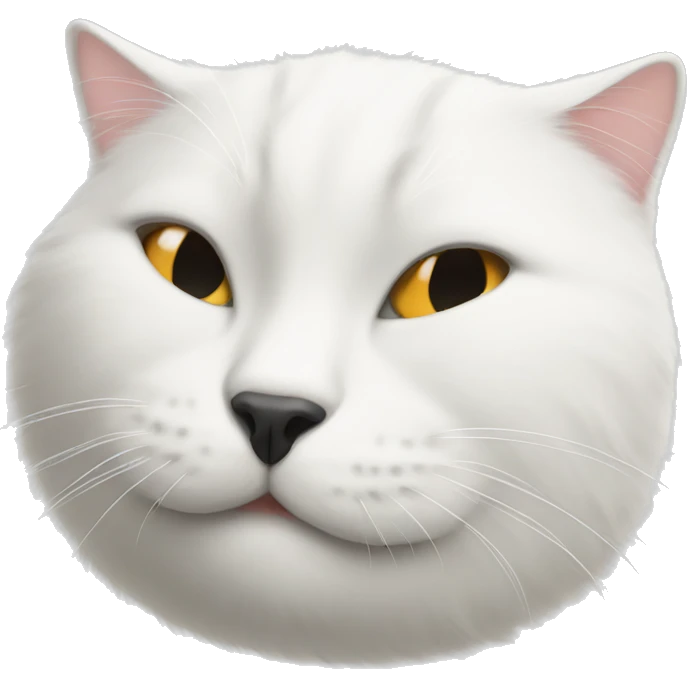 White cat with black nose is sleeping  emoji