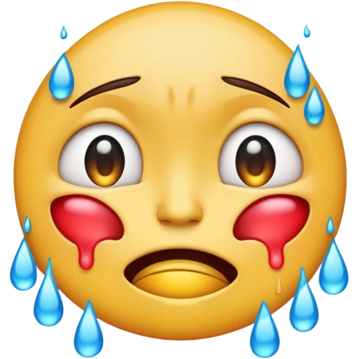 cartoon sticker of a crying emoji with intense tears, colorful and cheerful, no text, suitable for WhatsApp and Instagram emoji