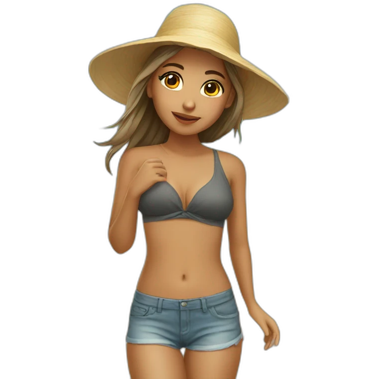 Girl in beach emoji