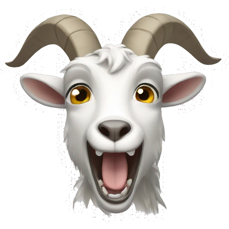 grey and white male goat screaming emoji