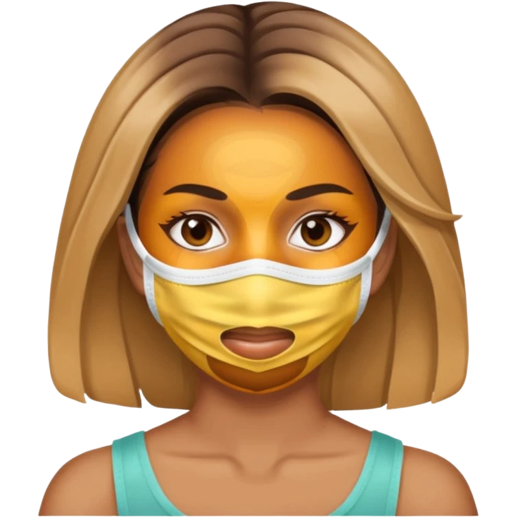 Perempuan lagi selfcare (tapi yang lebih ketutup) fokus di muka emoji