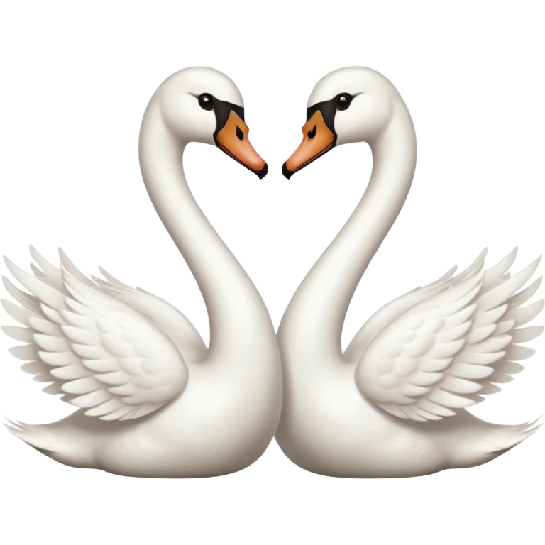 Two swan in love gracefully emoji