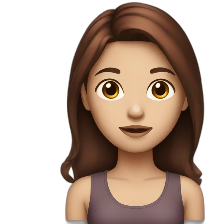 girl with dark red and brown hair emoji