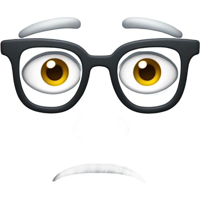 sus face holding glasses down emoji