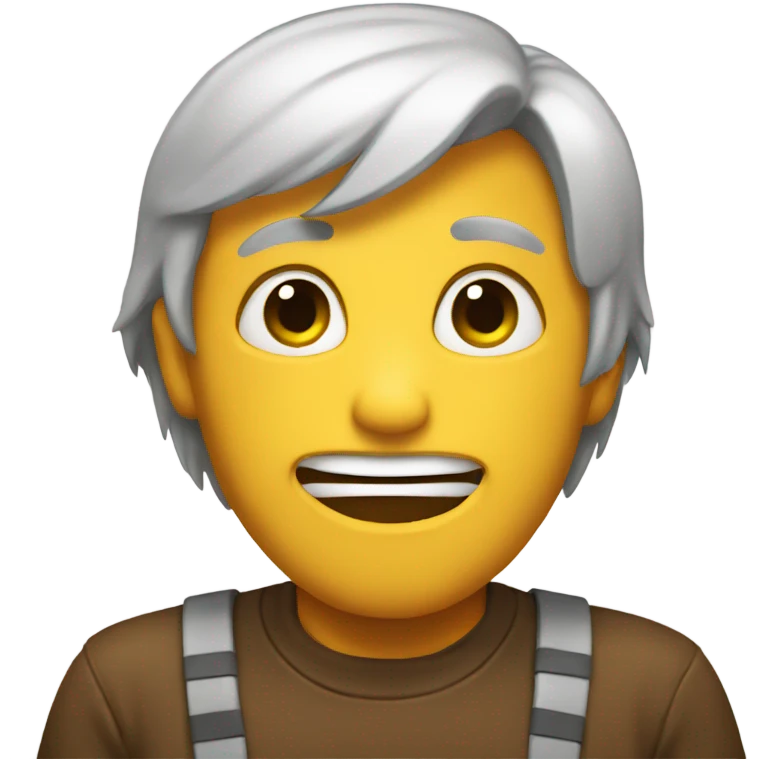 normal emoji doing a sus face emoji