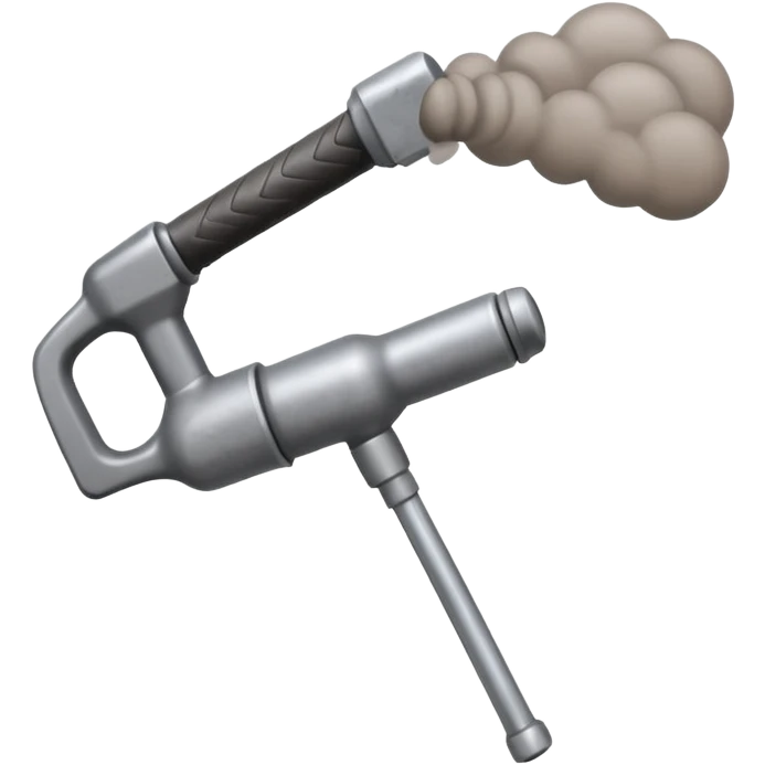 Pneumatic hammer swinging and dust cloud emoji